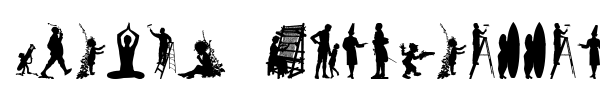 Human Silhouettes Free Nine font preview